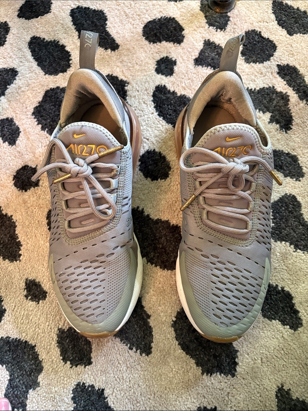 Nike Taupe/Gold Air270 Running Shoes